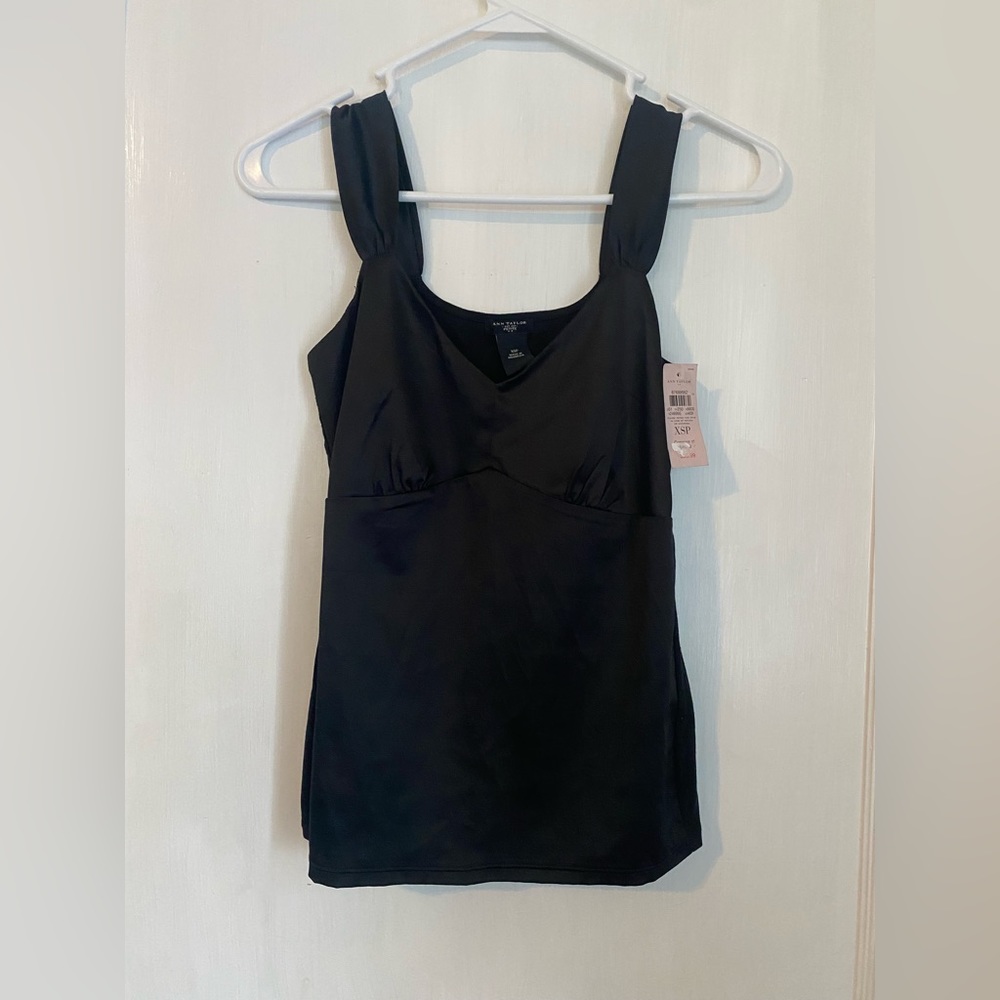 Ann Taylor Black Silk-Like Top - Size XSP.  NWT.